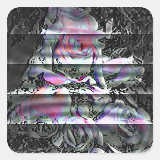 Techno Bouquet   Quadratischer Aufkleber (Vorderseite)