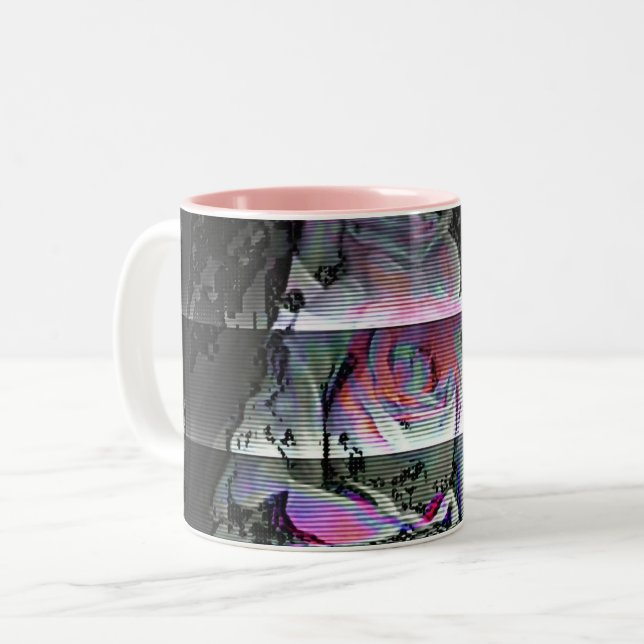 Techno Bouquet Zweifarbige Tasse (Vorderseite Links)