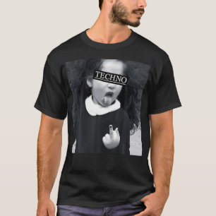 Techno Child mit Zunge Middle Finger Raver Rave T-Shirt
