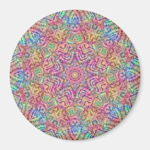 Techno Color Vintage Fraktal Kaleidoskop Magnet