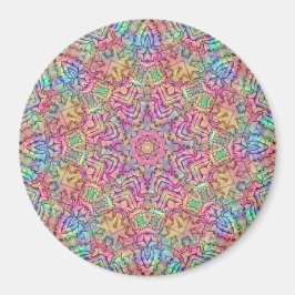 Techno Color Vintages Fraktal Kaleidoskop Magnet
