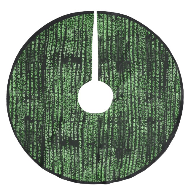 Techno-Computerprogrammierung Matrix-Daten Polyester Weihnachtsbaumdecke (Vorderseite)