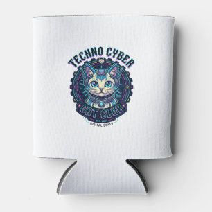 Techno Cyber Cat Lustiges Katzenliebhaber-Design - Dosenkühler
