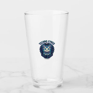 Techno Cyber Cat Lustiges Katzenliebhaber-Design - Glas