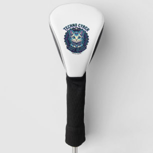 Techno Cyber Cat Lustiges Katzenliebhaber-Design - Golf Headcover