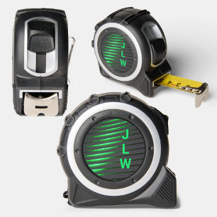 Techno Cyber Green Stripes Black Maßband