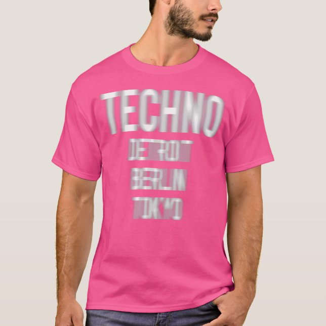 Techno Detroit Berlin Tokyo Techno Undeutlicher Ra T-Shirt (Vorderseite)