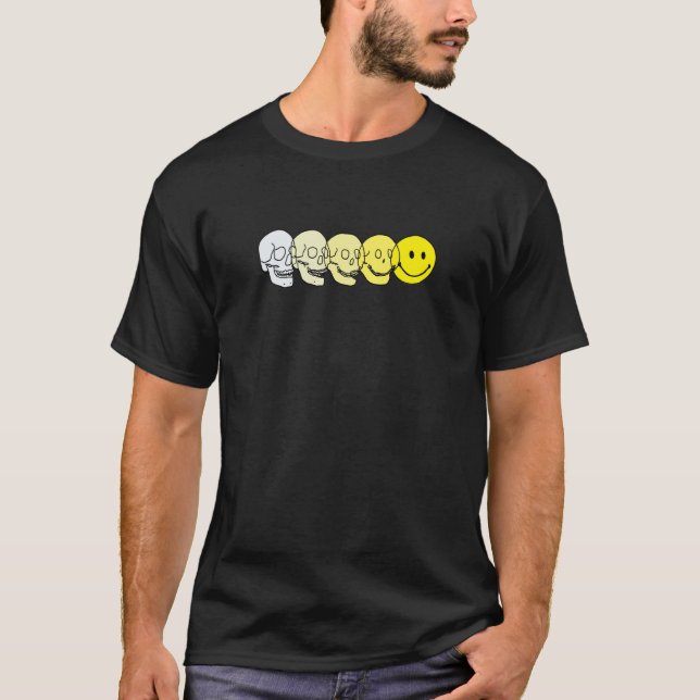 Techno Evolution Acid House Smile Techno DJ Music T-Shirt (Vorderseite)