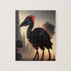 "Techno-Feathers: The Futuristic Emu Robot"