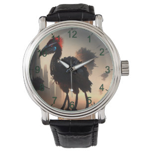 "Techno-Feathers: The Futuristic Emu Robot" Armbanduhr