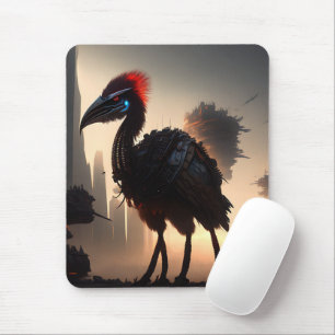 "Techno-Federn: Der futuristische Emu-Roboter" Mousepad