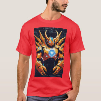 Techno Grid gepanzerte Kämpfer Grafik T-Shirt
