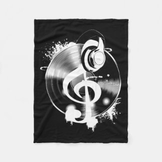 Techno House Electric Music Record Retro Fleecedecke