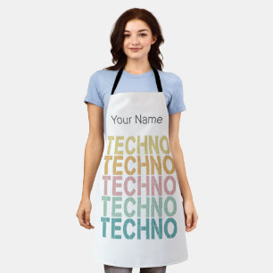 Techno House Retro Letting Electro Vintager Rave Schürze