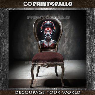 Techno Japanese cyborg Geisha  Seidenpapier