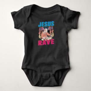 Techno Jesus Religion Retro elektronische Bassmusi Baby Strampler