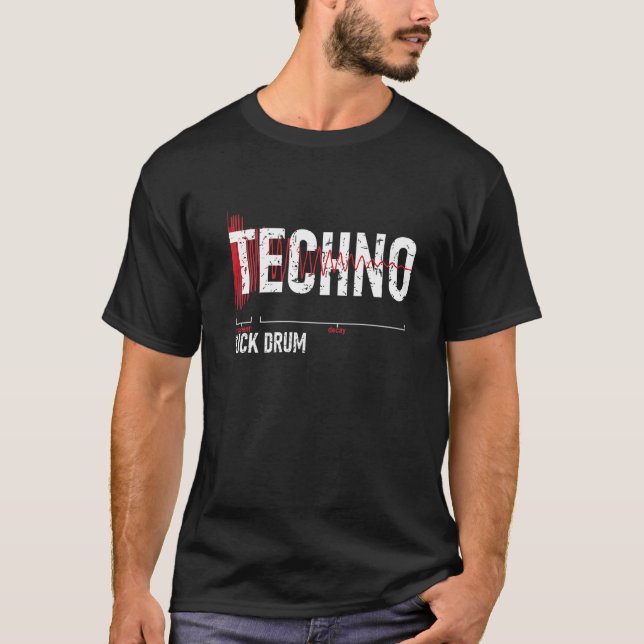 Techno Kick Drum Synthesizer T-Shirt (Vorderseite)