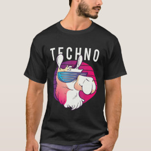 Techno Lama DJ Raver Rave Party EDM Festival T-Shirt