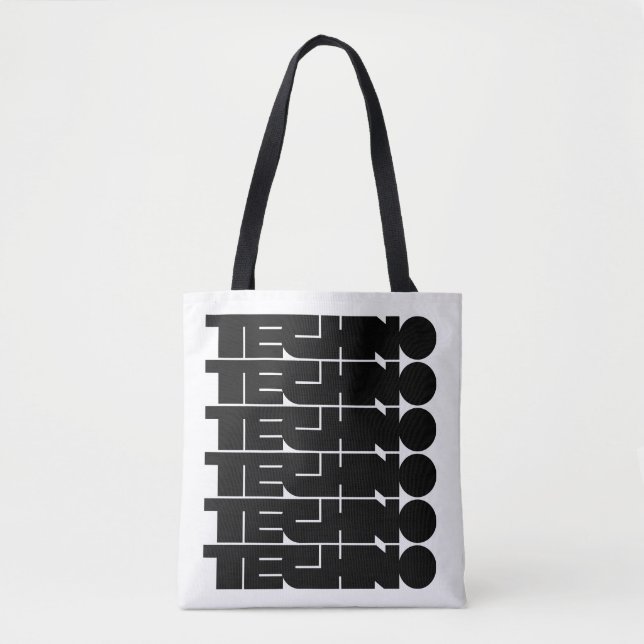 Techno-Logo-Design mit fetter Typografie Tasche (Vorderseite)