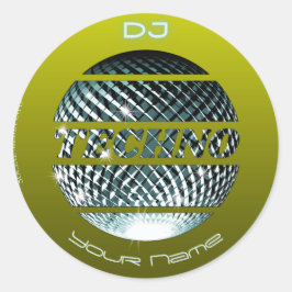 Techno Music DJ Business Card Runder Aufkleber