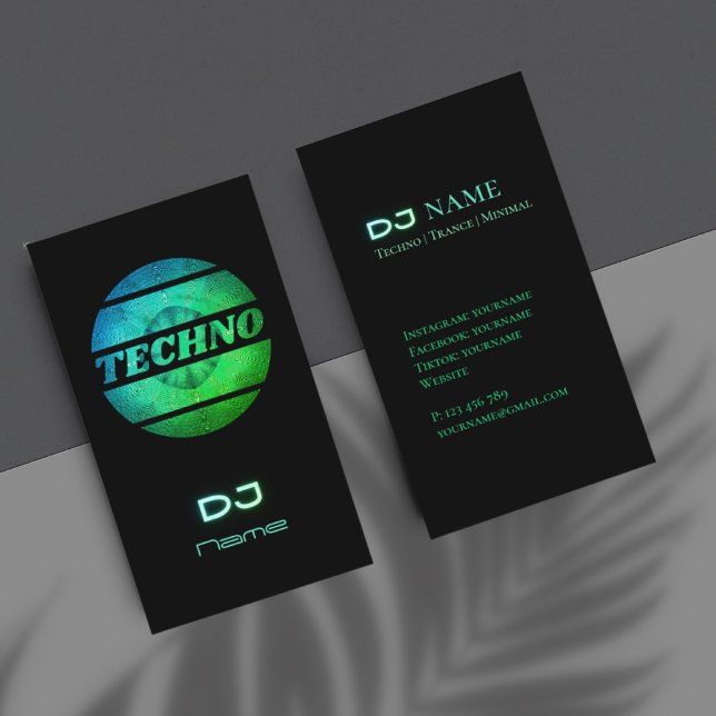 Techno Music DJ Business Card Visitenkarte (Von Creator hochgeladen)