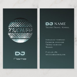 Techno Music DJ Business Card Visitenkarte