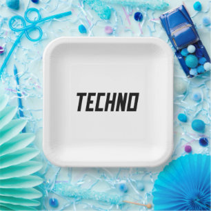 Techno Musik Pappteller