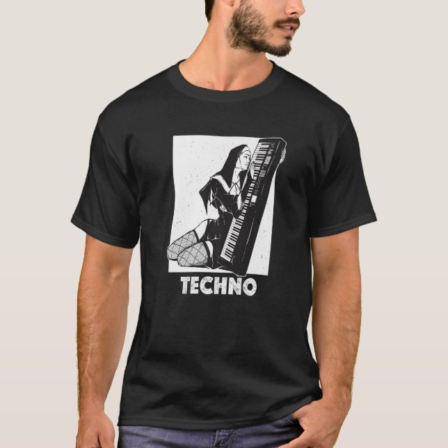 Techno Nun House DJ Breakcore Cybergrind Premium T-Shirt (Vorderseite)