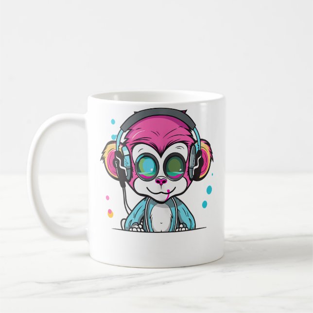 Techno-Party-Affe Edm-Rave Kaffeetasse (Links)