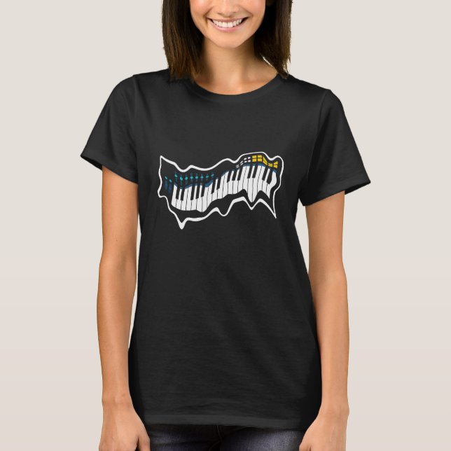 Techno Piano Funny EDM Music Rave Party Raver Musi T-Shirt (Vorderseite)