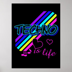 Techno-Plakat Poster
