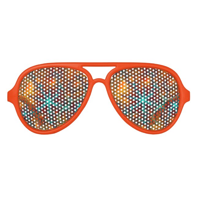 Techno Psychedelic Fraktal Partybrille (Vorderseite)