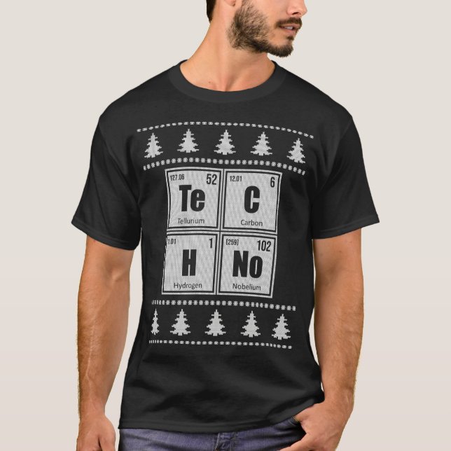 Techno Rave Ugly Christmas Sweater T-Shirt (Vorderseite)
