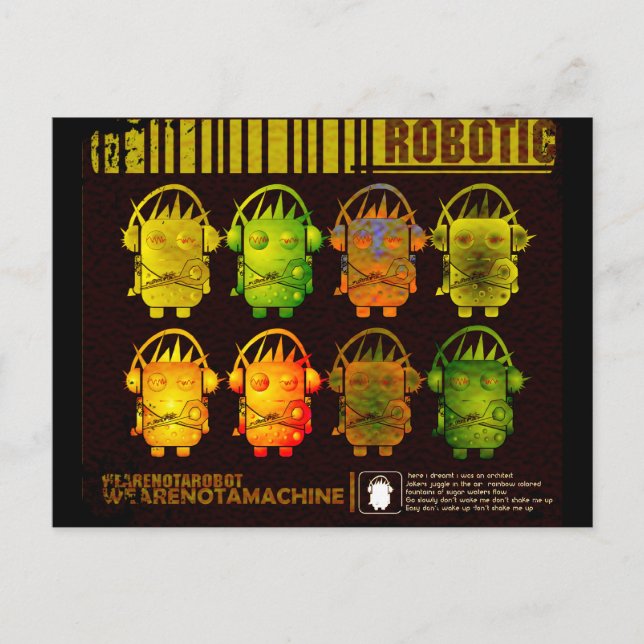 Techno Robot Postkarte (Vorderseite)