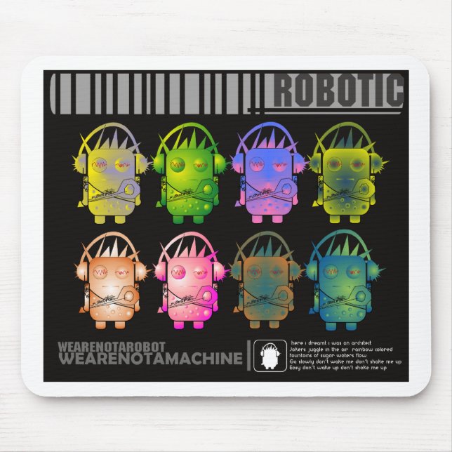 Techno Roboter II Mousepad (Vorne)