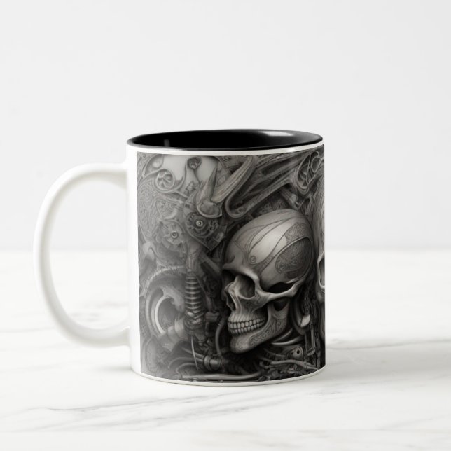 Techno skulls 003 zweifarbige tasse (Links)