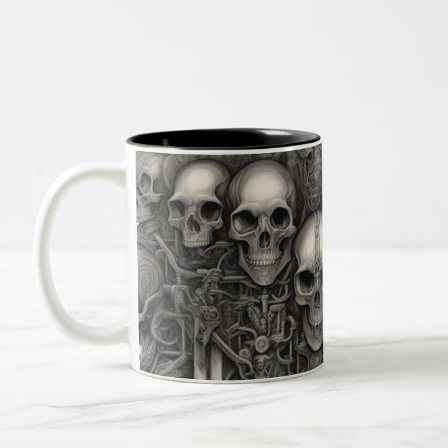 Techno skulls 004 zweifarbige tasse (Links)