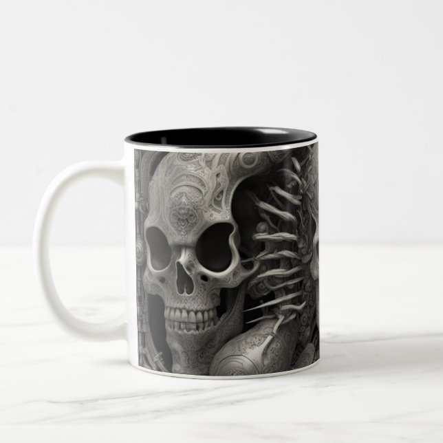 Techno skulls 005 zweifarbige tasse (Links)