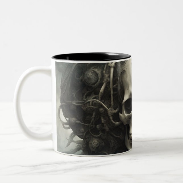 Techno skulls 019 zweifarbige tasse (Links)