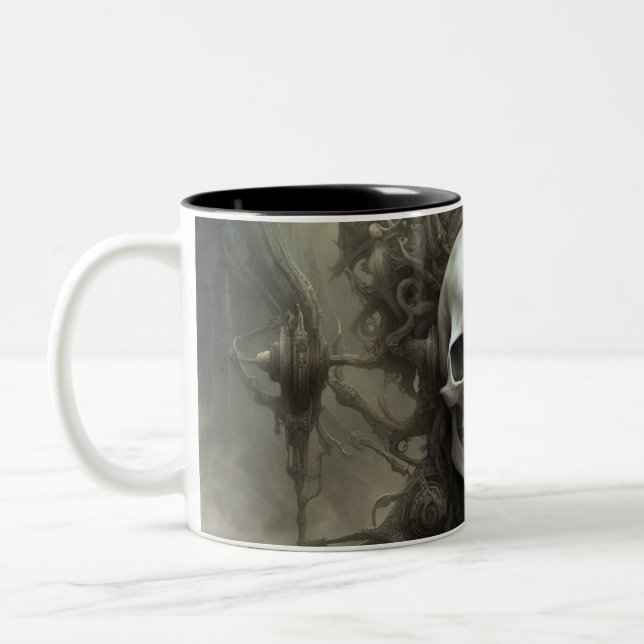 Techno skulls 021 zweifarbige tasse (Links)
