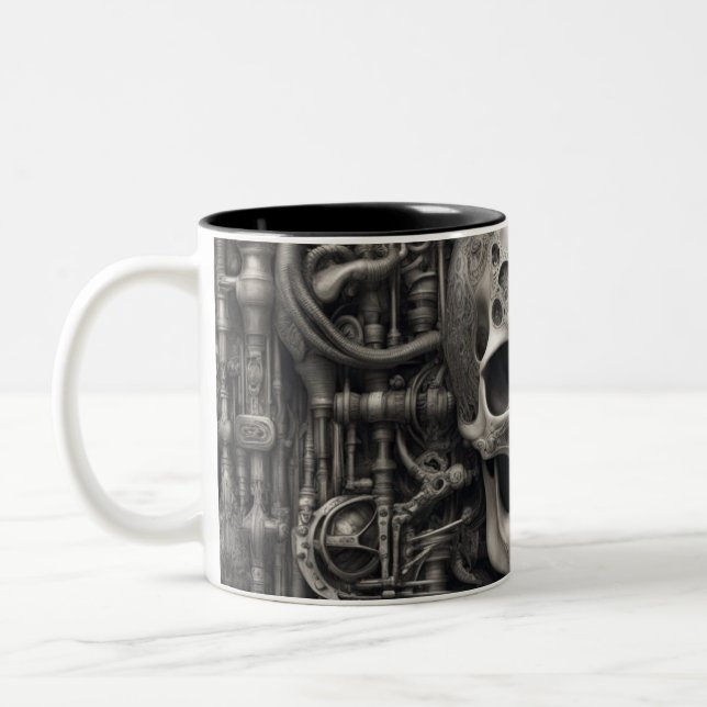 Techno skulls 027 zweifarbige tasse (Links)