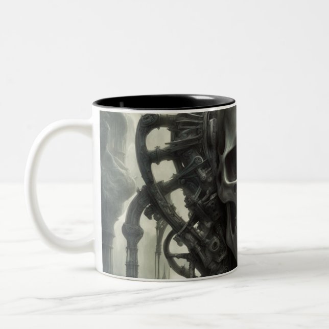 Techno skulls 057 zweifarbige tasse (Links)