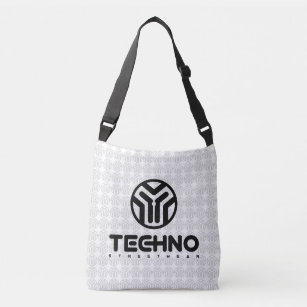 Techno Streetwear - Logo - Querleichensack Tragetaschen Mit Langen Trägern