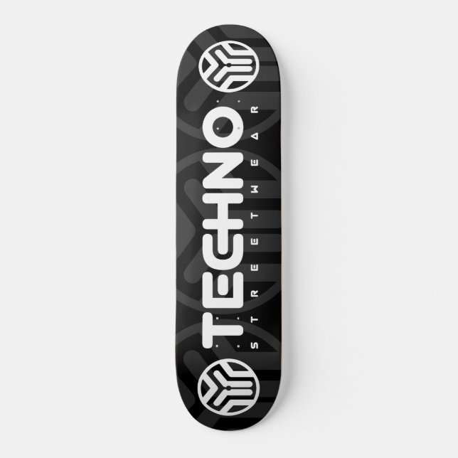 Techno Streetwear - Logo - Skateboard (Vorderseite)
