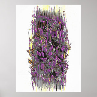 Techno-Sturmfarbe Poster