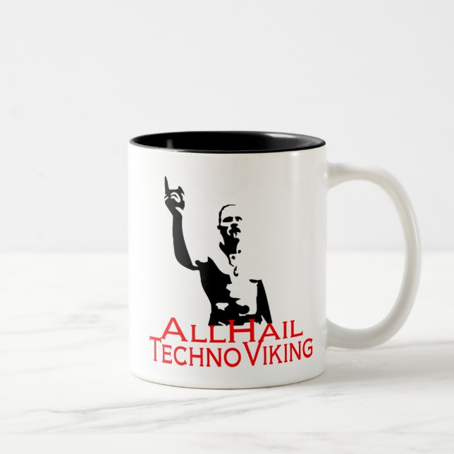 Techno Viking (Kaffee) Zweifarbige Tasse (Rechts)