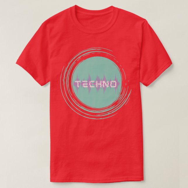 Techno Waves EDM Music Festival Rave Dubstep T-Shirt (Design vorne)
