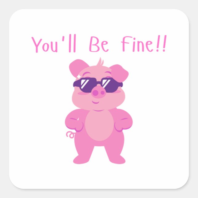 Technoblade Quadratischer Aufkleber (Vorderseite)