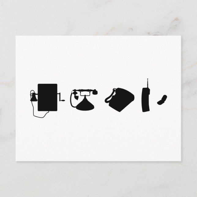 Technologie Evolutionstheorie des Telefon  Postkarte (Vorderseite)
