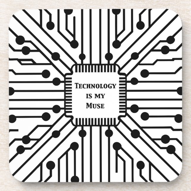 Technologie ist meine Muse Getränkeuntersetzer (Vorderseite)